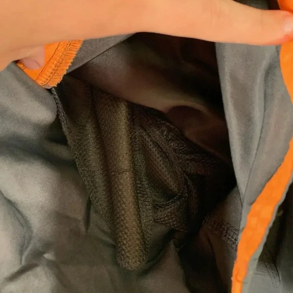 Nike Swim Trunks Men's Medium Grey Orange Lined Drawstring Pockets